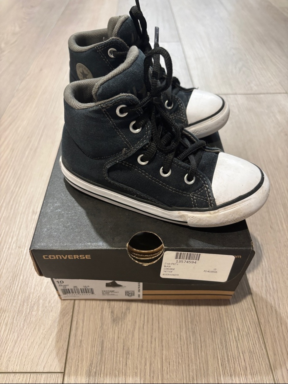 Converse Kids Black and White High-Top Sneakers